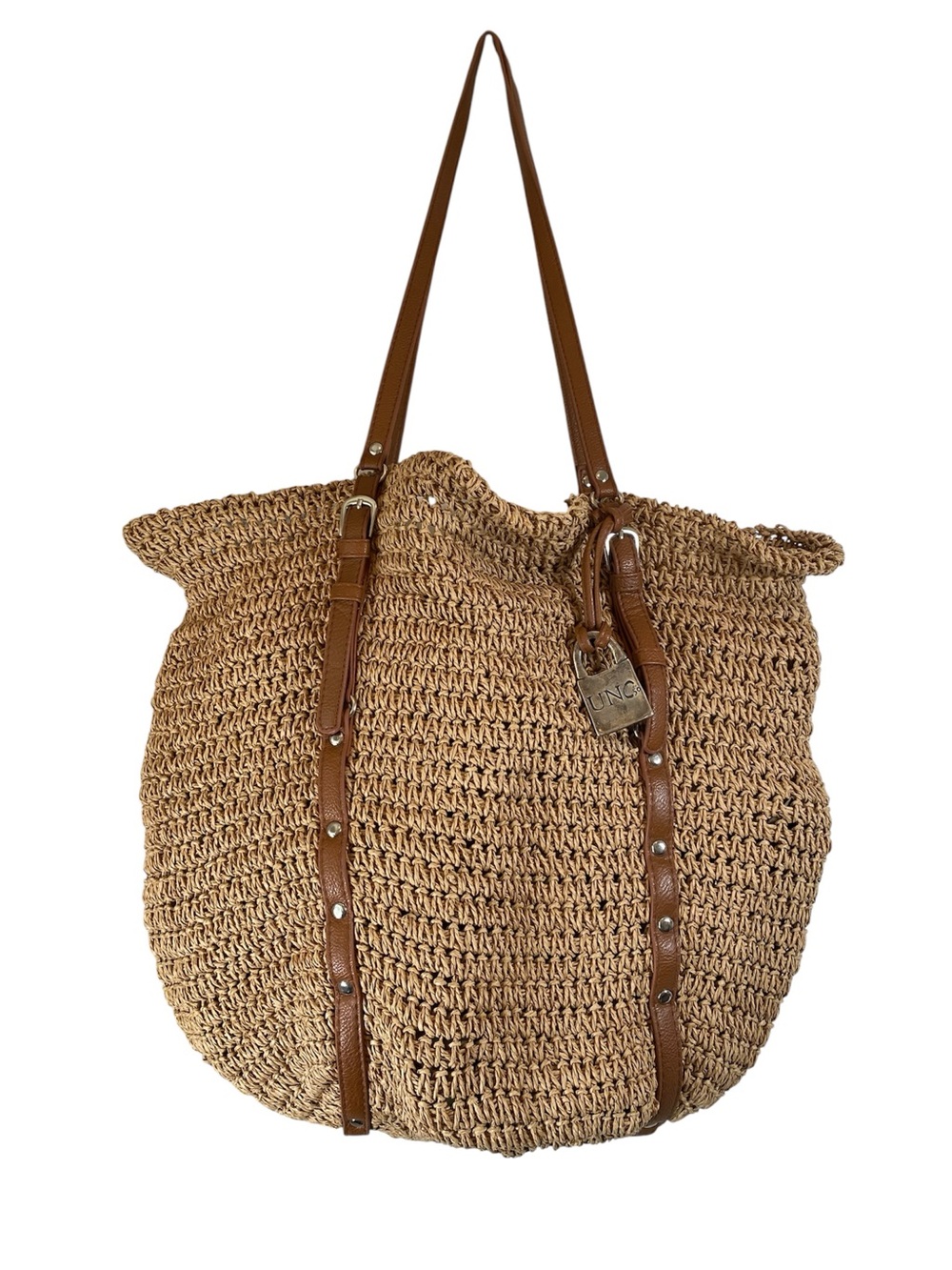 UNOde50 Occasionally Yours Large Woven Straw Tote Bag